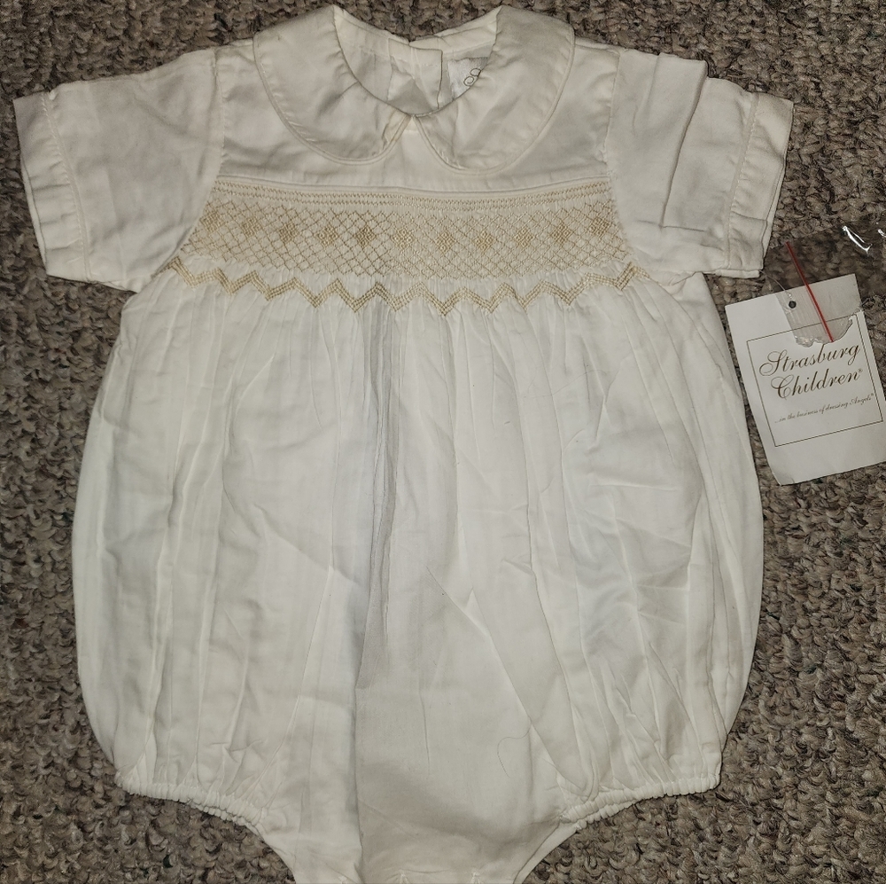 NWT Strasburg Children Boys Ivory Cotton Baptism, Christening, or Blessing 6M